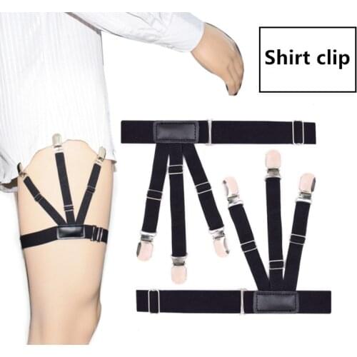 Adjustable Shirt Holder Stays Elastic Men Suspenders Gentleman Leg Braces Business Tirantes Uniform Suspender Shirt Stay Present