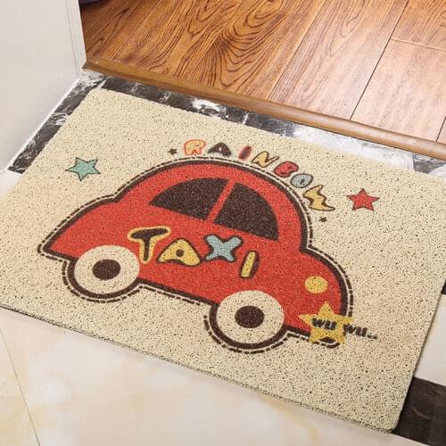 40 X 60 Cartoon Welcome Mat Sand Scraping Door Entrance Hallway Bath Non-Slip Rug Dust Removal Carpet Wire Loop Footpad Doormats
