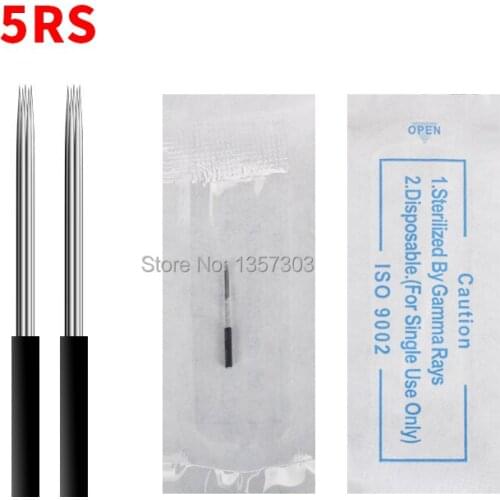 Disposable Sterilized 50pcs PMU needles 5RS Tattoo Needles 5RS For Tattoo Eyebrow Pen Machine Permanent Makeup Kit Free Delivery