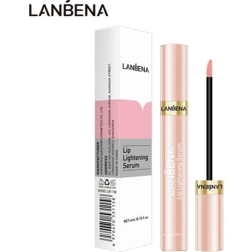 LANBENA lip cherry whitening lipstick removes dull moisturizing lip liquid, plump lip brighten pink lip color lasting makeup 4ml