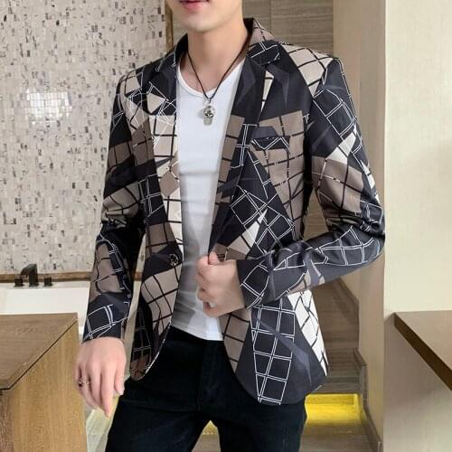 DYB&ZACQ Autumn New Men Blazer Coat Wedding Party Jacket Fashion Slim Outerwear Gray Khaki Red Jaqueta Male Top S M XL XXL XXXL