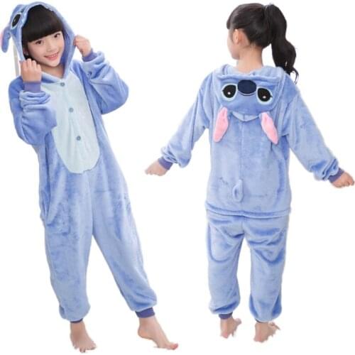 Kigurumi Unicorn Pajamas Stitch Kids Pajamas For Children Animal Cartoon Blanket Baby Costume Winter Boy Girl Kids Sleepwear