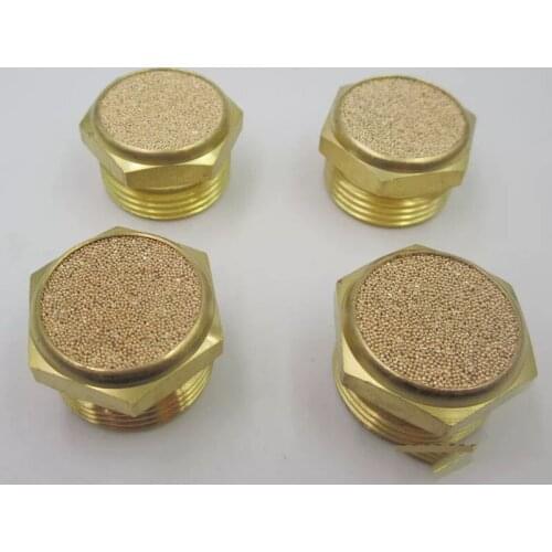 Pneumatic Plug Silencer Brass Connector For Solenoid Valve Fitting Noise Filter Brass Muffler M5 1/8 1/4 3/8 1/2 3/4