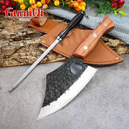 Full Tang Handmade Chopping Cleaver Butcher Knife Kitchen Chef Knife Slicing Knife Outdoor Fishing Knife Pocket Hunting Knife