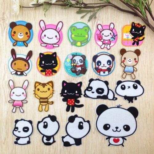 Various Cartoon cute animal bear rabbit cat Patch Embroidered Applique Sewing Patch Clothes Stickers Garment Apparel Accessories