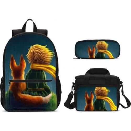The Little Prince 3pc backpack Chid School Bags set Cartoon Print School Backpack For Teen Boys High Quality Kids Bookbag