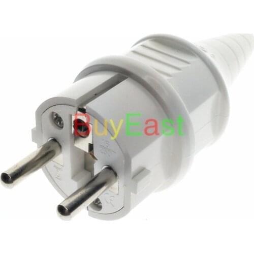 Israel Schuko Germany France Type F European 4.8mm Pin Rewireable Power Plug Max. 250V 16A White Color