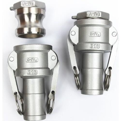 1/2" 3/4" 1" 1-1/4" 1-1/2" Hose Barb To BSPT Female Thread 304 Stainless Steel C + A Type Camlock Cam Lock Fitting Pump Adapter