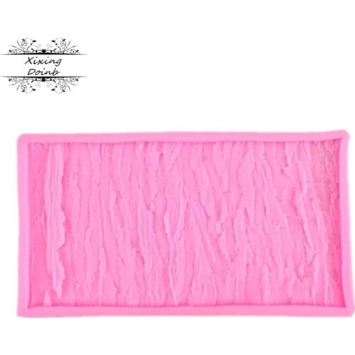 DIY Bark texture shape lace pad silicone fudge mold cake decoration tools candy chocolate fudge mold