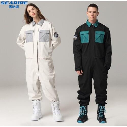 One-piece Couple Ski Suit Men Women Snowboard Set conjoined Snow Board Jacket Pants One Piece Loves Ski Trousers and Jacket Set