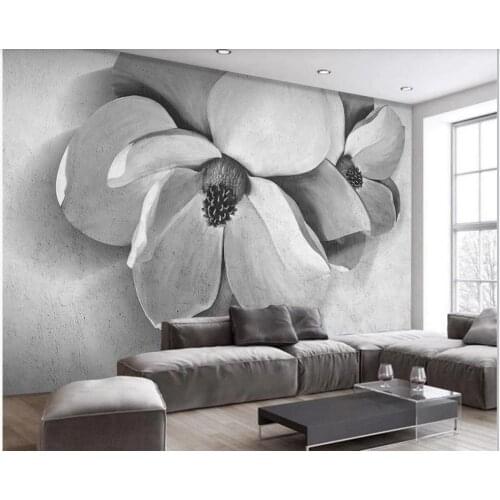 Modern simple three-dimensional flower rose wallpapers background wall modern wallpaper for living room