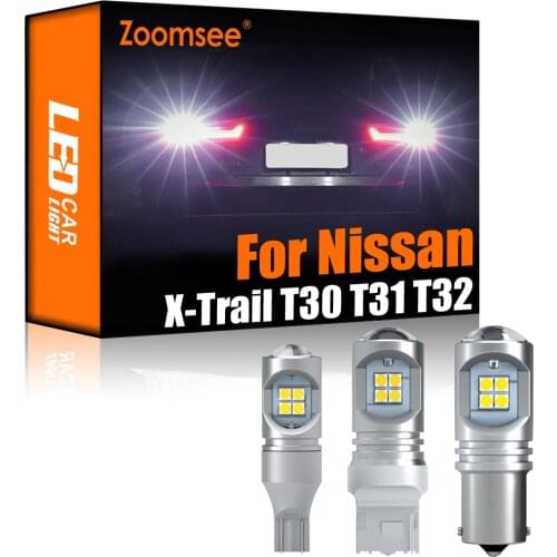 Zoomsee 2Pcs White Reverse LED For Nissan X-Trail X Trail T30 T31 T32 2001-2020 Canbus Exterior Backup Rear Tail Bulb Light Kit
