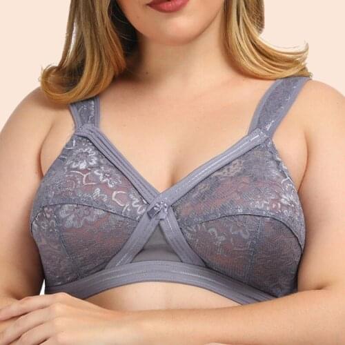 Womens Comfort Bra behind Buckle Seamless Vest Lace Bra Beauty Back Large Size Underwear Sports Breathable Bra 85E 90E 95E 100E