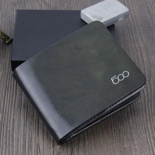 Top Quality Black Genuine Leather Car Logo Document Bag Wallet Card Package For Fiat Abarth 500 Car Styling Car Accessories