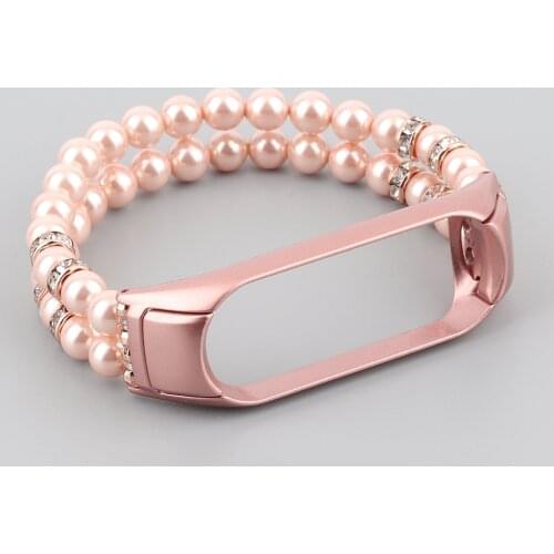 Jewelry Luxury pearl beads band For Xiaomi MiBand 6 5 4 Strap For Miband3 Smart watchband Mi Band 4 belt For women