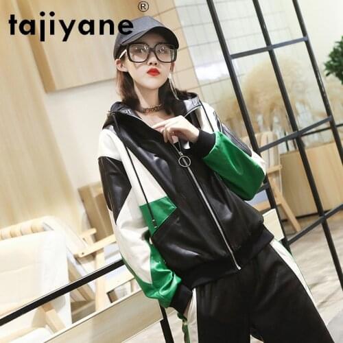 Tajiyane Women Real Sheepskin Jacket Genuine Leather Coat Woman Autumn Loose Clothes Female Street Style Jackets Jaqueta HLY30