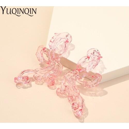 Phoenix Fashion Drop Earrings for Women 2020 Statement Big Wedding Long Earings Korean Acrylic Resin Dangle Butterfly Earring