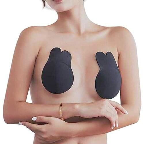 CDJLFH Large Sexy Rabbit Bra Invisible Push Up Sticky Bra Self Adhesive Silicone Brassiere Strapless Bra Pad Women Dress Wedding