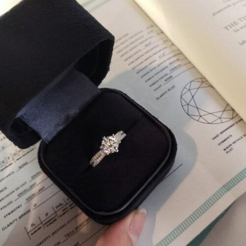 DIWENFU White 1.5 Carat Diamond Jewelry Bizuteria S925 Sterling Silver Ring for Women Anillos De Bizuteria Silver 925 Jewelry