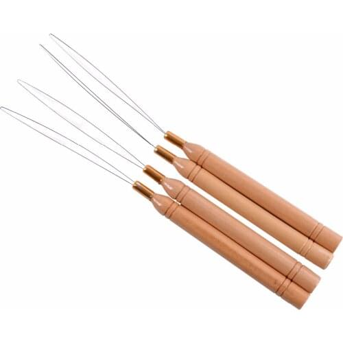 100 Pcs Micro Rings Loop Tool Threader Pulling Needle Used With Hair Plier and Beads for Human Hair Feather Extension Tools