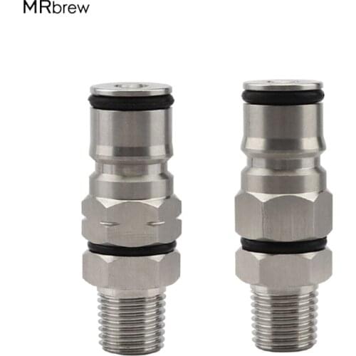 19/32-18"UNF Ball Lock Post Gas/Liquid 1/4 Inch Thread Bulkhead Assembly NPT Hex Nipple Gas Ball Lock Post Adapter Brewing Beer