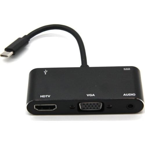 Type-C to 4K HDMI-compatible VGA USB 3.0 C Aux Adapter for MacBook Samsung S9 Dex Surface Pro Xiaomi 10 TV Projector PS5