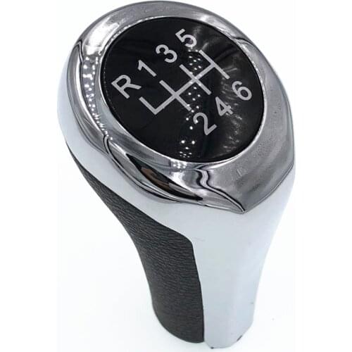 Car Styling 6 Speed Gear Shift Knob Chrome Silver HZTWFC-11.2 For BMW 1 3 5 6 Series X1 X3 X5 E60 E61 E65 E81 E83 E90 E91 E92