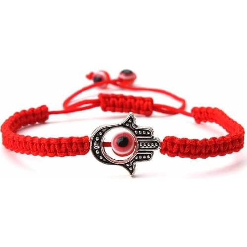 EVIL EYE 1pc New Evil Eye Red Thread Bracelet Red Beads Braid Rope Chain Bracelet For Women Men Bracelet Lucky Eye Jewelry
