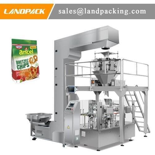 Bretzel Chips Stand Up Pouch Filling And Sealing Machine Zipper Packing