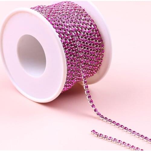 10 Yard/ Rhinestone Opal Cup Chain Ribbon,2/2.5/2.8/3mm Glass Trim New Colors Garment Diy Crystal Gemstone For Jewelry Fashion
