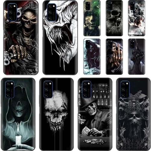 Grim Reaper Skull Case for Huawei Honor 20 20S 10 Lite 8X 9X 8A Prime View 30 Play 9A 4T Pro Black Soft Phone Cover