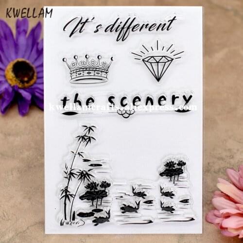 Its different Crown Diamond Lotus Scrapbook DIY photo cards rubber stamp clear stamp transparent stamp 10x15m KW8013109
