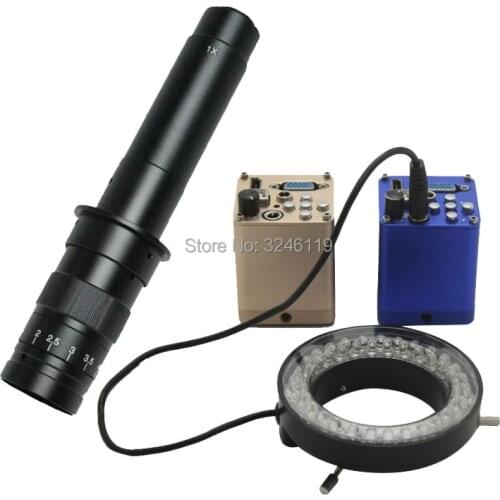 HD 1080P HDMI VGA USB Digital Industrial Monocular Microscope Camera Adjustable LED Ring Light+10X-300X Zoom C-mount Lens