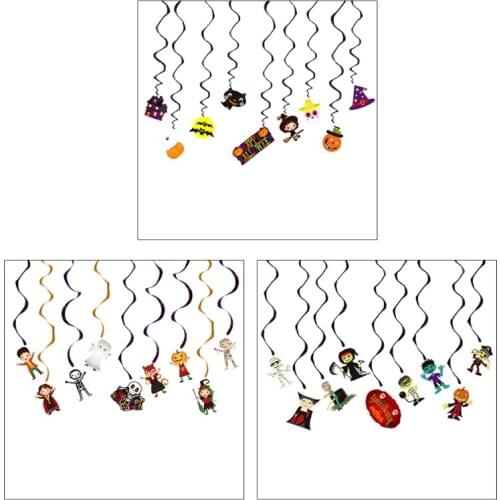 Halloween Hanging Swirl Spirals Party Decoration Colorful Ceiling Whirl Streamer