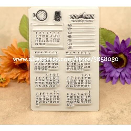 Calendar this week in review Scrapbook DIY photo cards account rubber stamp clear stamp transparent stamp 10x15cm 8052505