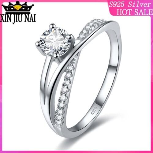S925 sterling silver elegant line marriage proposal Twisted twisted elegance wedding exquisite female diamond rings for women