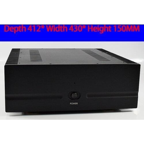 KYYSLB 412*430*150MM WA130 All Aluminum Class A Amplifier Chassis Box House DIY Enclosure with Feet Screws Amplifier Case Shell