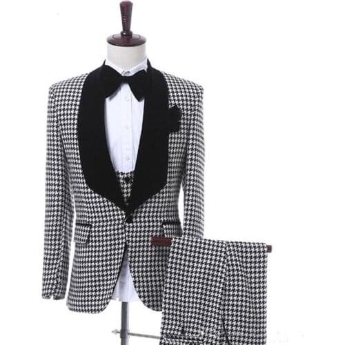 Handsome Groomsmen Shawl Lapel Groom Tuxedos Mens Wedding Dress Man Jacket Blazer Prom Dinner (Jacket+Pants+Tie+Vest) A193