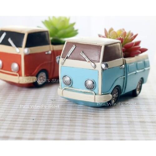 Creative retro tool cart small plant pots Fun Desktop truck Cars resin Flower Pots Personalized Home Decoration