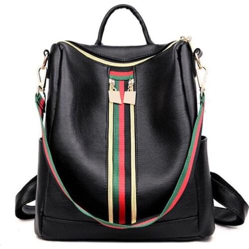 2021 New Fashion Women Backpack PU Leather Backpack Ladies Shoulder Bag Girls Travel Back Pack Student Bags High Quality