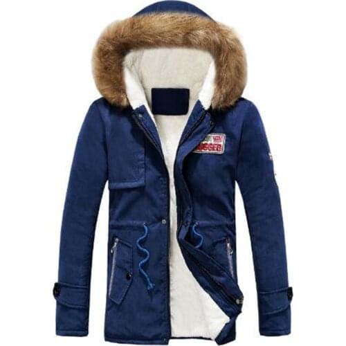 2020 parka men new arrival mens thick warm winter down coat fur collar army green men parka big yards long cotton coat jacket