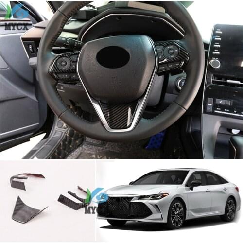 CARBON FIBER STEERING WHEEL EMBLEM DECAL COVER FOR TOYOTA AVALON 2019 2020 ACCESSORIES CAR STYLING