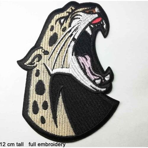 Big Size Cheetah Leopard Animal Full Embroidered Iron On Embroidered Clothes Patches For Clothing Stickers Garment Wholesale
