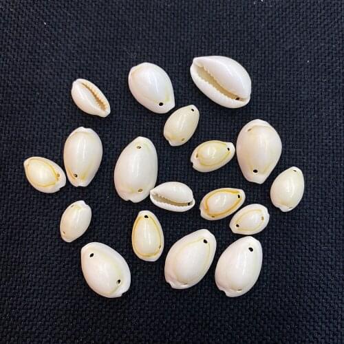 Charm Natural Conch Pendant Double Hole Shell Bead DIY Handmade Exquisite Home Decor Wind Chime Jewelry Accessories Size 15-25mm