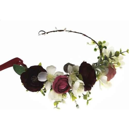 Bride Flowers Crown Festival Headband Women Hair Accessories Headdress Bridesmaid Girl Floral Garland Wedding Floral Headwear