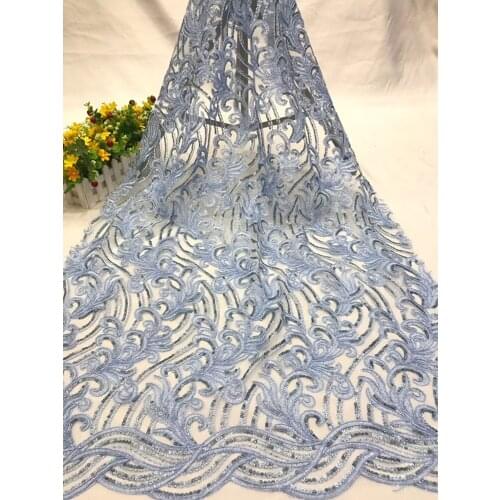 New fashion European pattern big flower bit embroidery dress French tulle lace dress evening dress design fabric