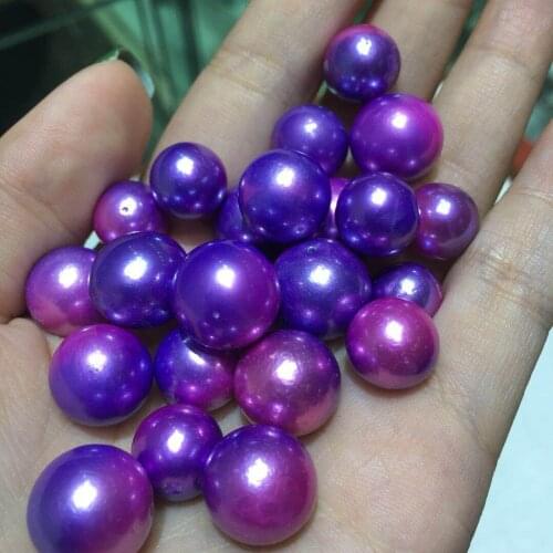 New Arrivals Lavender Big Edison Pearls 9-12MM Giant Colored Edison Round Pearls Grade AAA Loose Pearls Mix 10 ColorsABH871