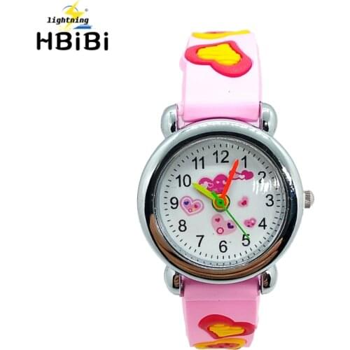 New listing ! Flower green plant mushroom child watch kids watches children for boys girls clock rubber strap quartz wristwatch