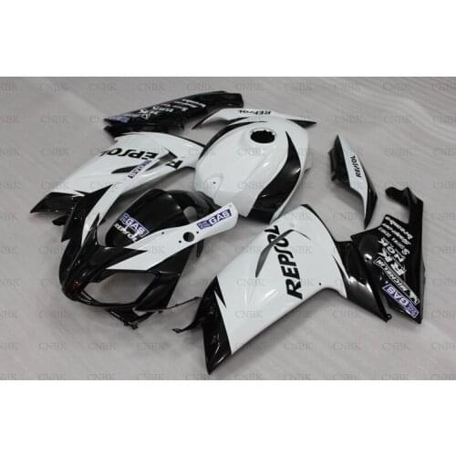 For Aprilia RS125 2006 - 2011 Fairings for Aprilia RS125 10 11 Black White Repsol Abs Fairing RS 125 08 09 Fairing Kits