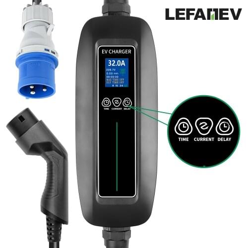 EV Charger Type 2 Switchable 8/16/24/32A 1 Phase Portable EV Charging Box Cable IEC 62196-2 for EVSE Electric Vehicle for Audi